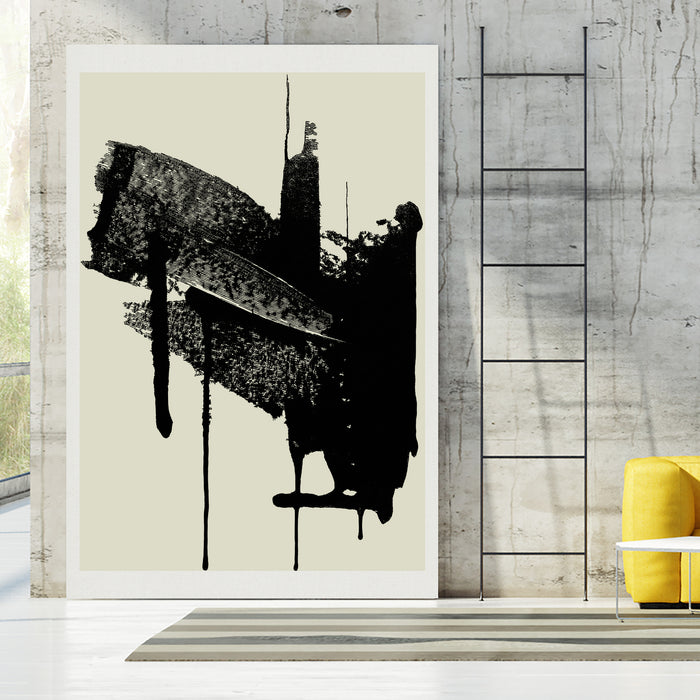 Abstract Brushstrokes in Black and Cream by cartissi on GIANT ART - abstract art abstract abstract art