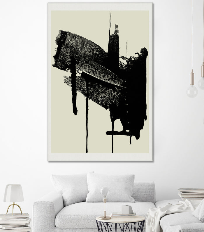 Abstract Brushstrokes in Black and Cream by cartissi on GIANT ART - abstract art abstract abstract art
