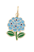 Blue Hydrangea Bouquet Charm – Floral Gold Charm