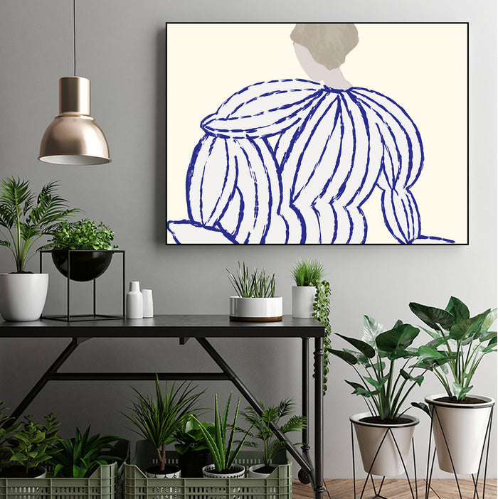 Blue reflection by M Studio on GIANT ART - beige minimalist