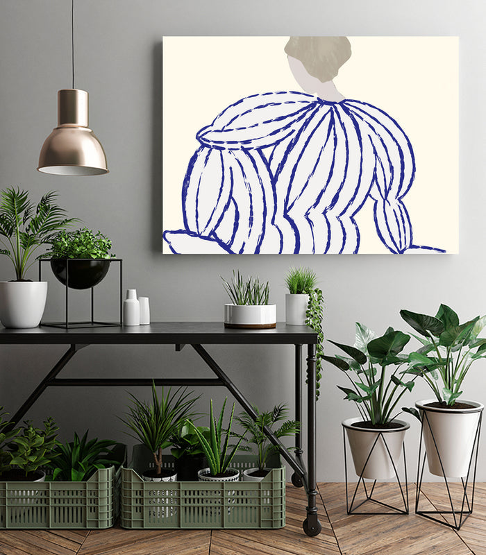 Blue reflection by M Studio on GIANT ART - beige minimalist