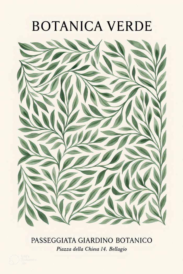 Botanica Verde by M Studio on GIANT ART - green botanical framed canvas