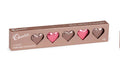 CHOCILO Chocolatier Australia 6 Pack Solid Milk Chocolate Hearts Gift Box (Pink & Mocha) - 45g