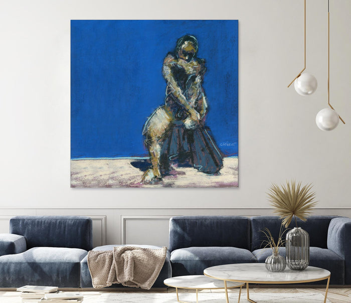 Dymas by Jacques Clement on GIANT ART - blue figurative corps nu