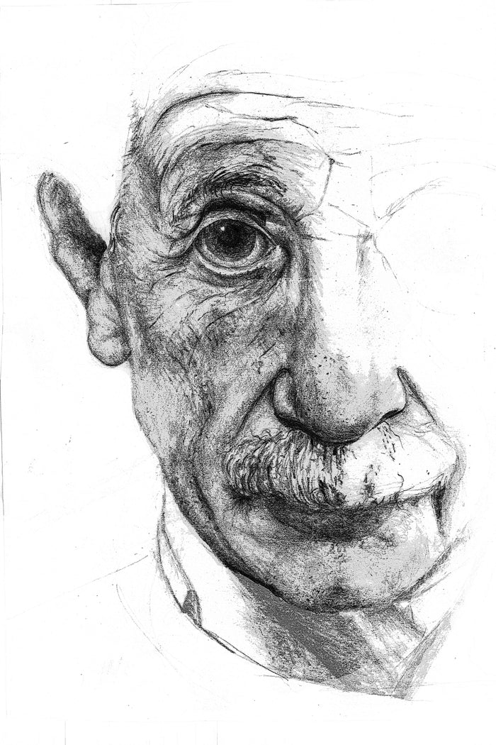 Einstein illustration by Charlotte Johnson on GIANT ART - gray digital drawing