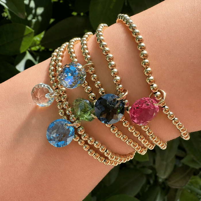Enewton Reflections Blue Zircon Crystal Birthstone Bracelet – 3mm 14kt Gold-Filled