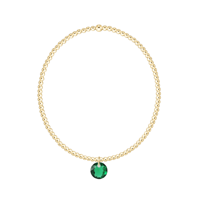 Enewton Reflections Emerald Green Crystal Birthstone Bracelet – 2mm 14kt Gold-Filled