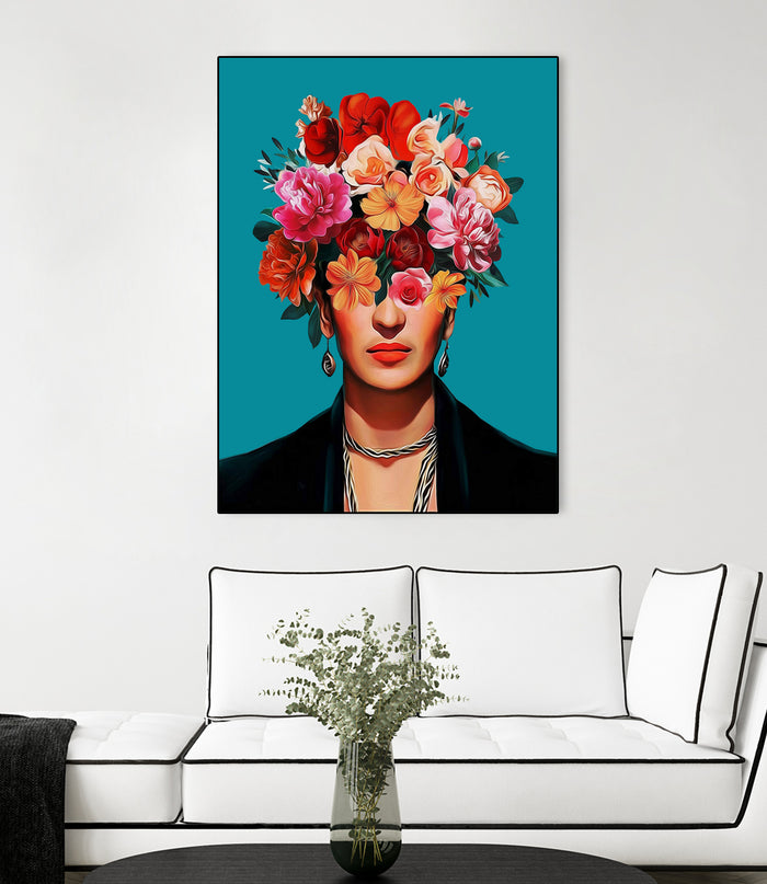 Frida's flowers by Clicart Studio on GIANT ART - red botanical frida kahlo