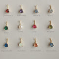 FYB Birthstone Charm – Crystal Charm, 18K Gold Plated Sterling Silver