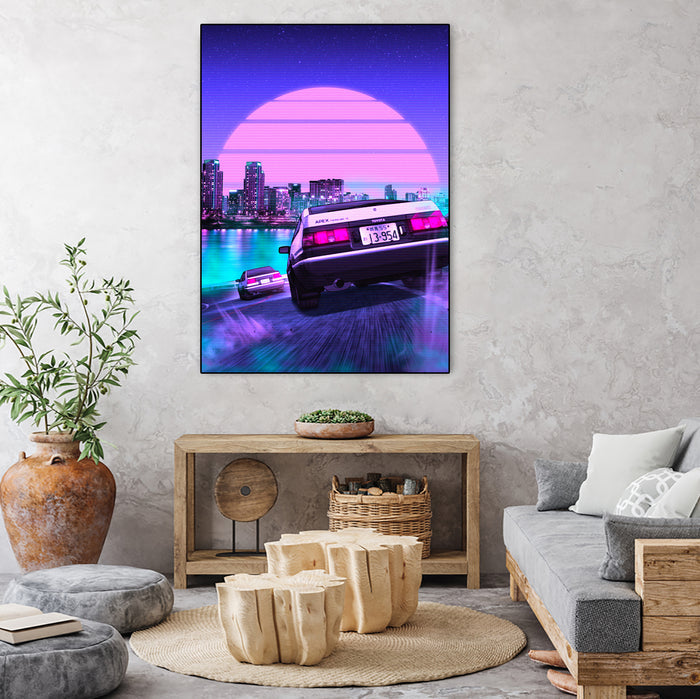 Initial D retrowave by Muhammad Daffa Umar on GIANT ART - fuchsia photo manipulation