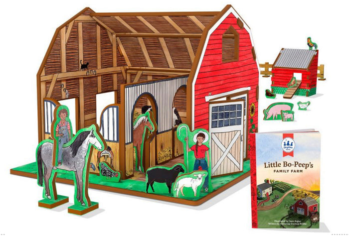 LITTLE BO-PEEP’S FAMILY FARM BOOK/PLAYSET