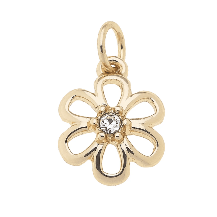 Mini Open Flower Charm – Shiny Gold Floral Charm