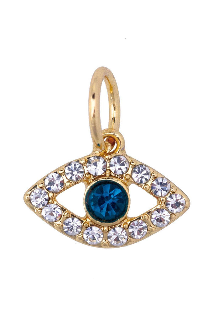 Pavé Eye Charm – Shiny Gold Protection Charm | 18K Gold Plated