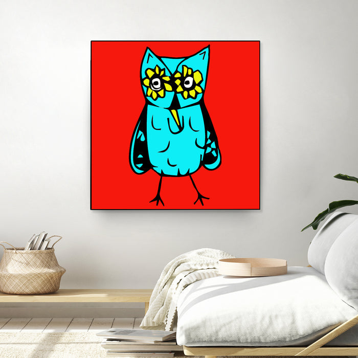 Rebel Owl by Tina Franco on GIANT ART - red digital drawing