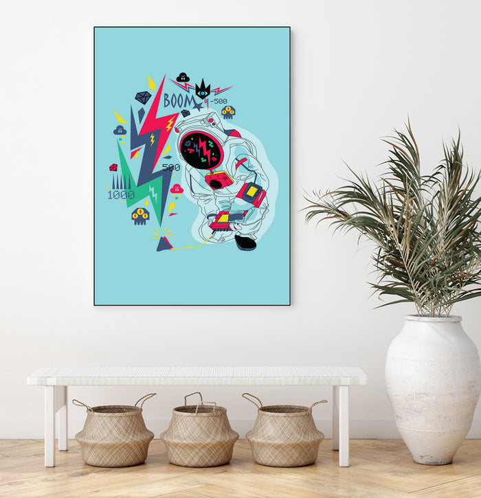 Space Fireworks by Ralph Muncada on GIANT ART - blue digital drawing