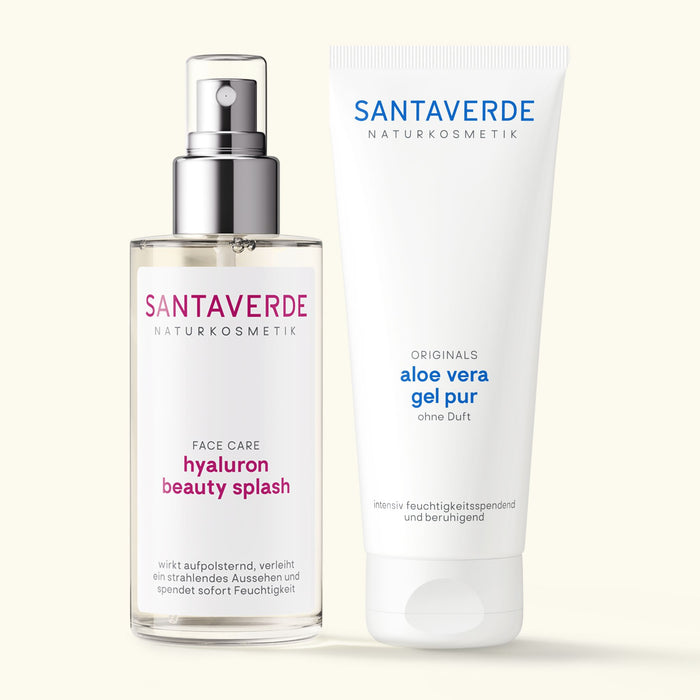 Santaverde hyaluron beauty splash und aloe vera gel pur