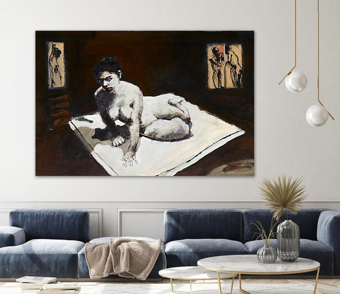 Telar by Jacques Clement on GIANT ART - burgundy figurative corps nu