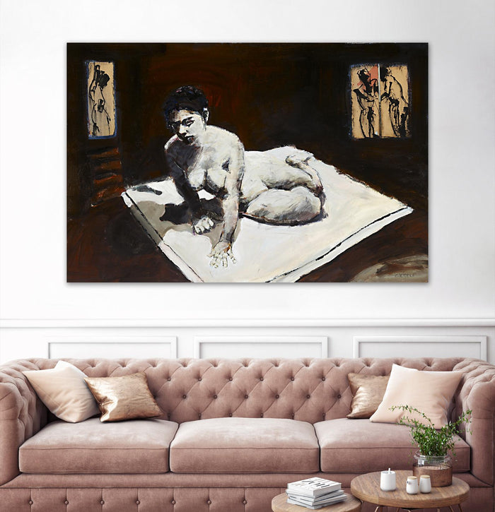 Telar by Jacques Clement on GIANT ART - burgundy figurative corps nu