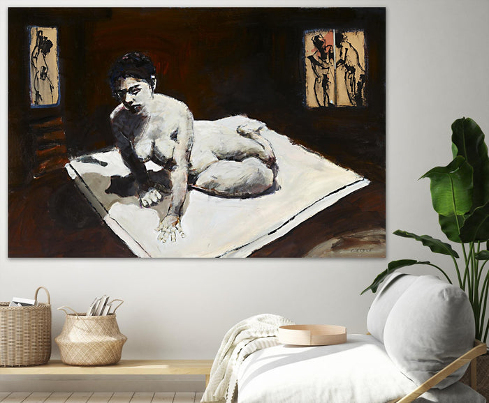 Telar by Jacques Clement on GIANT ART - burgundy figurative corps nu