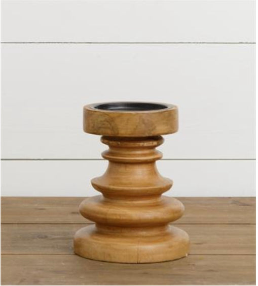 Turned Wood Candle Holder