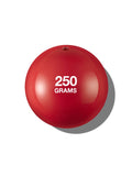 a red ball with white text