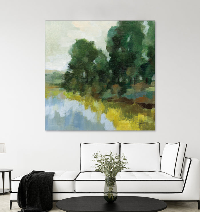 Willows by the Pond II by Silvia Vassileva on GIANT ART - blue