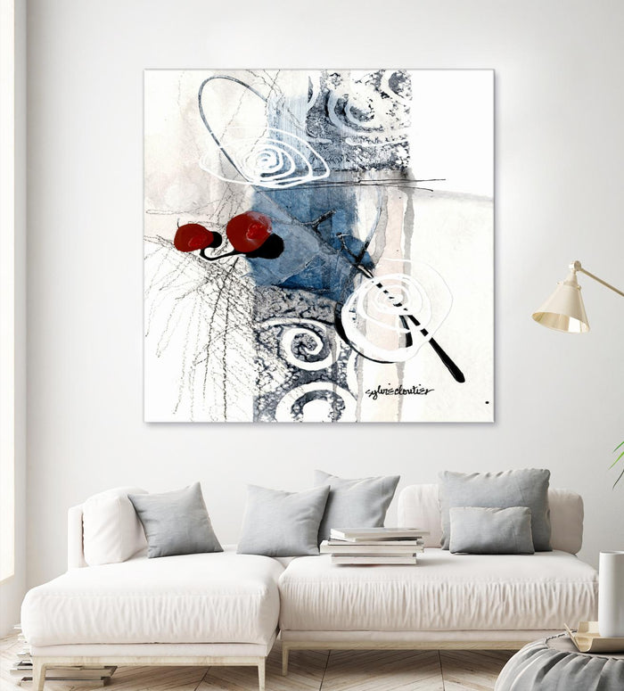 Zone Bleue by Sylvie Cloutier on GIANT ART - red abstract artistes du québec